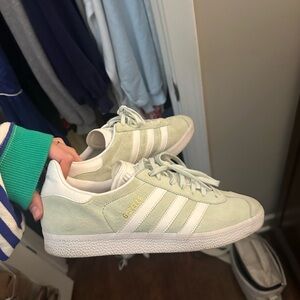 Adidas Gazelle Light Green and White Sneakers